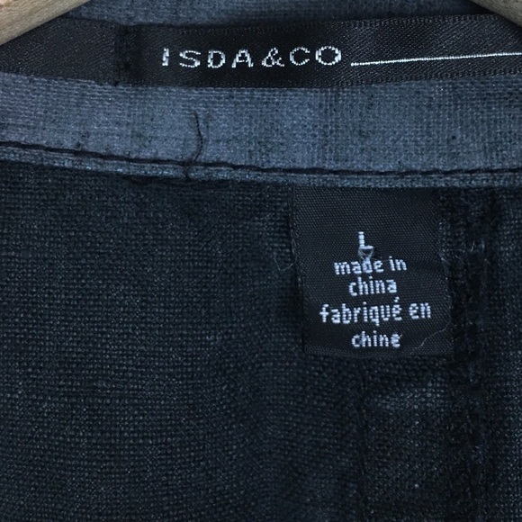 ISDA & CO 100% Linen Jacket Blazer Button Dark Academia Classic Minimalist Large - Picture 8 of 11